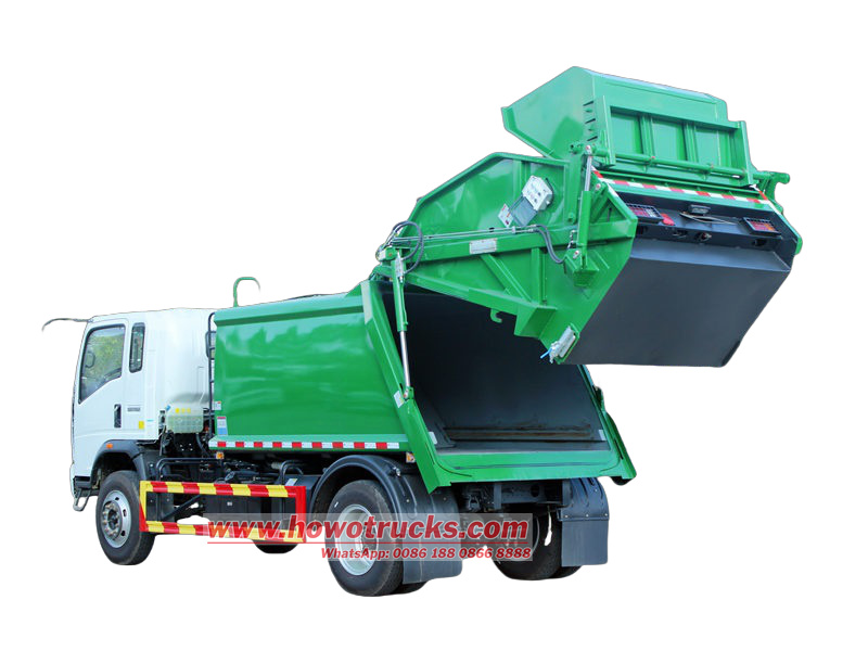 howo rear dumpster garbage truck