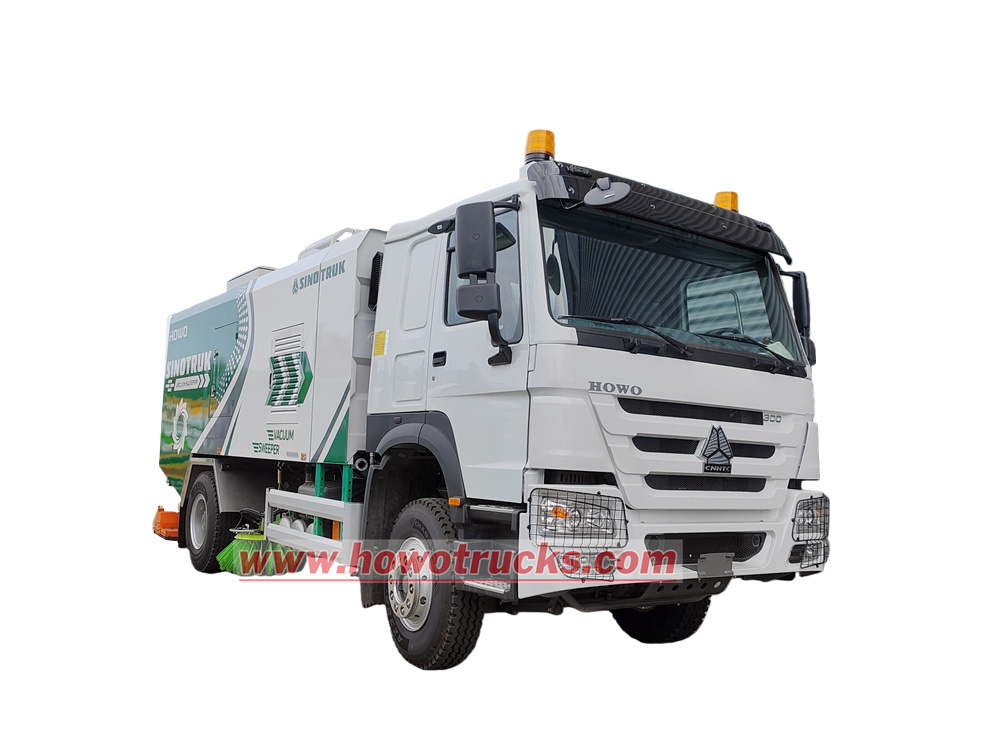 HOWO 300HP 10cbm vacuum sweeping truck